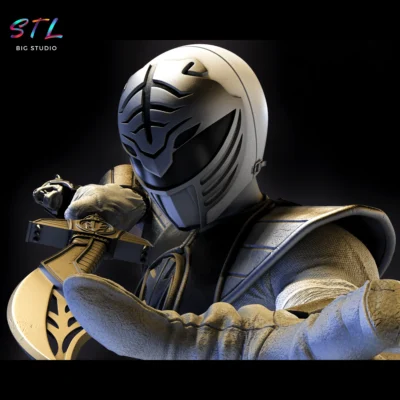 white ranger stl power rangers impresion 3d