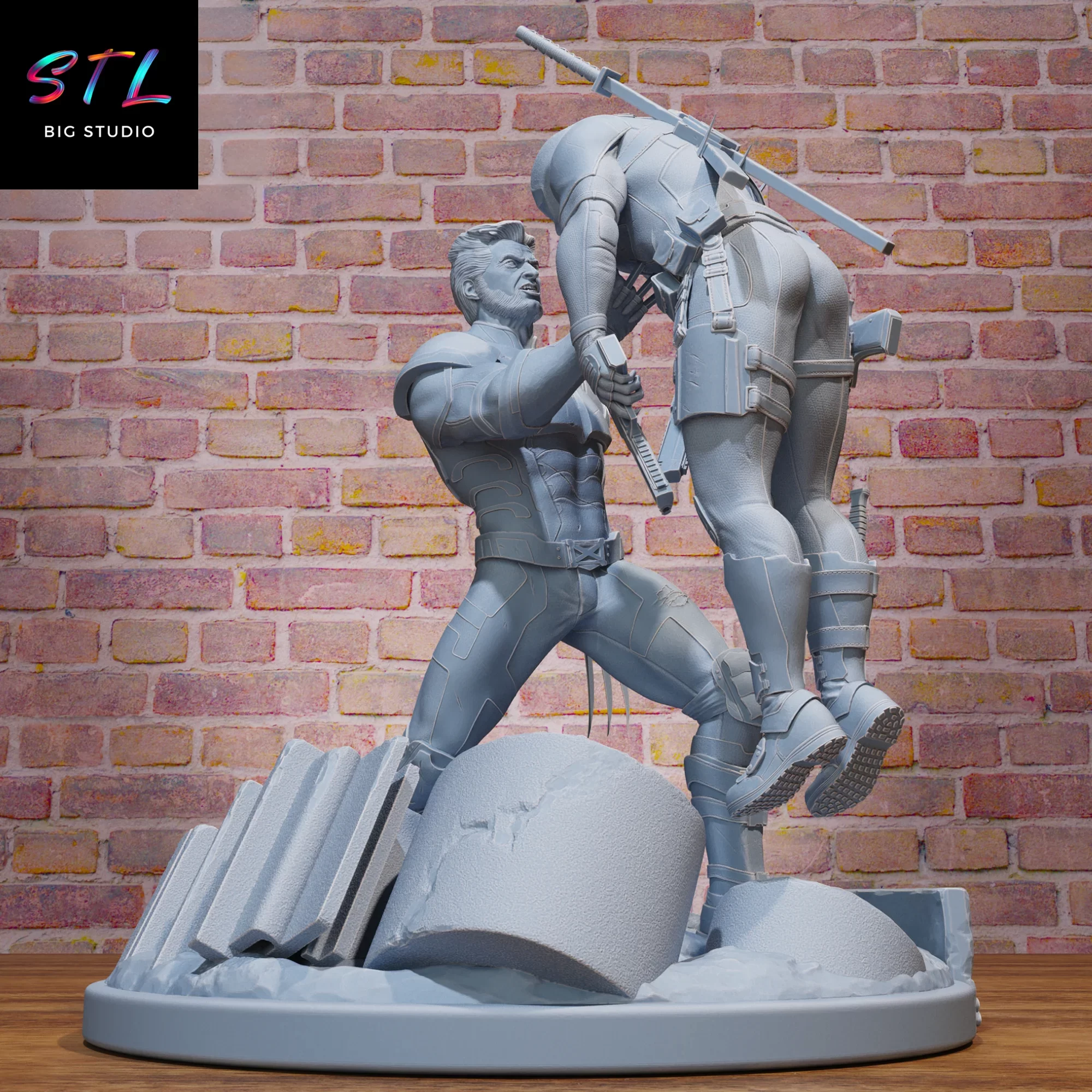 wolverine vs deadpool stl impresion 3d marvel wolverine vs deadpool stl impresion 3d marvel