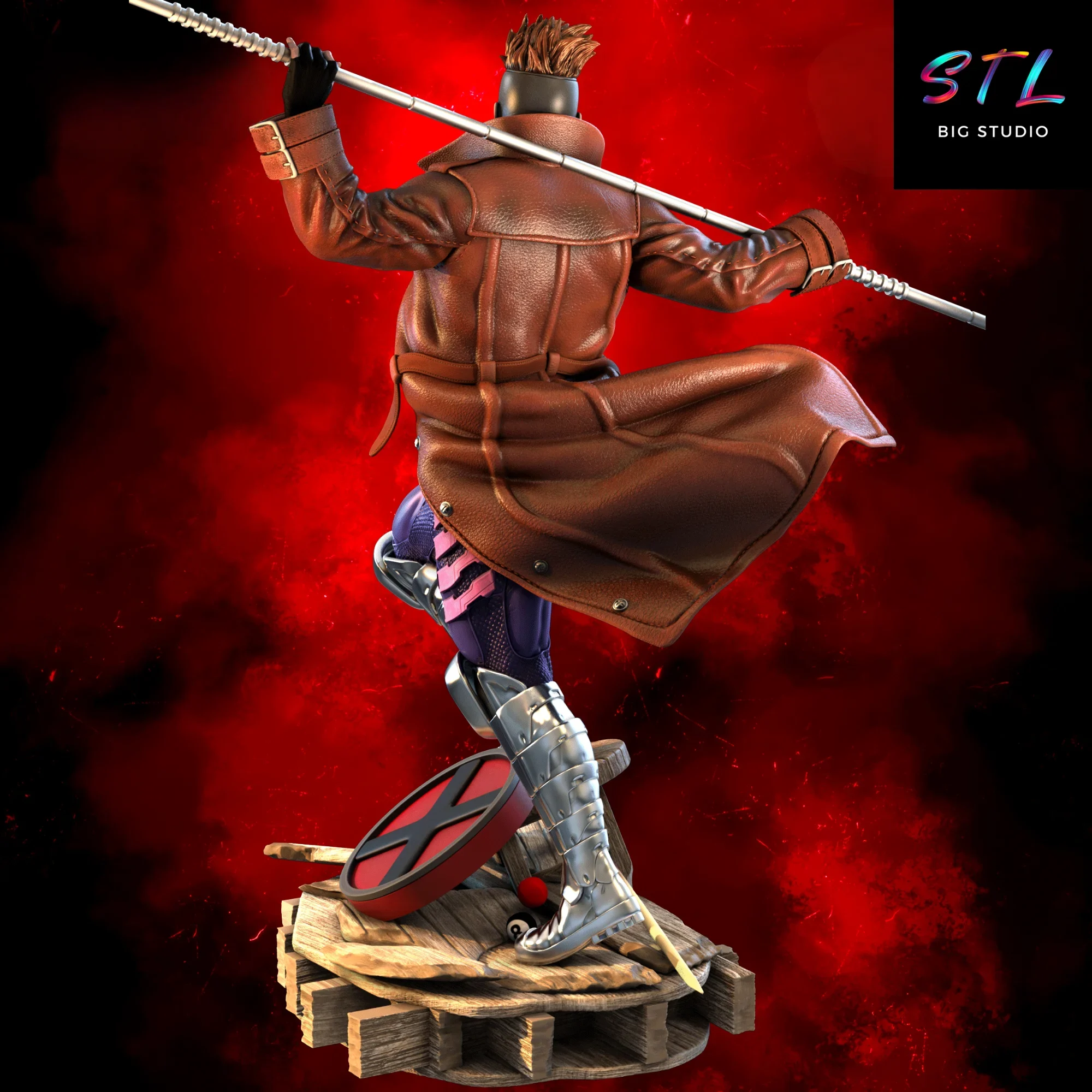 x men stl gambito impresion 3d figura marvel x men stl gambito impresion 3d figura marvel