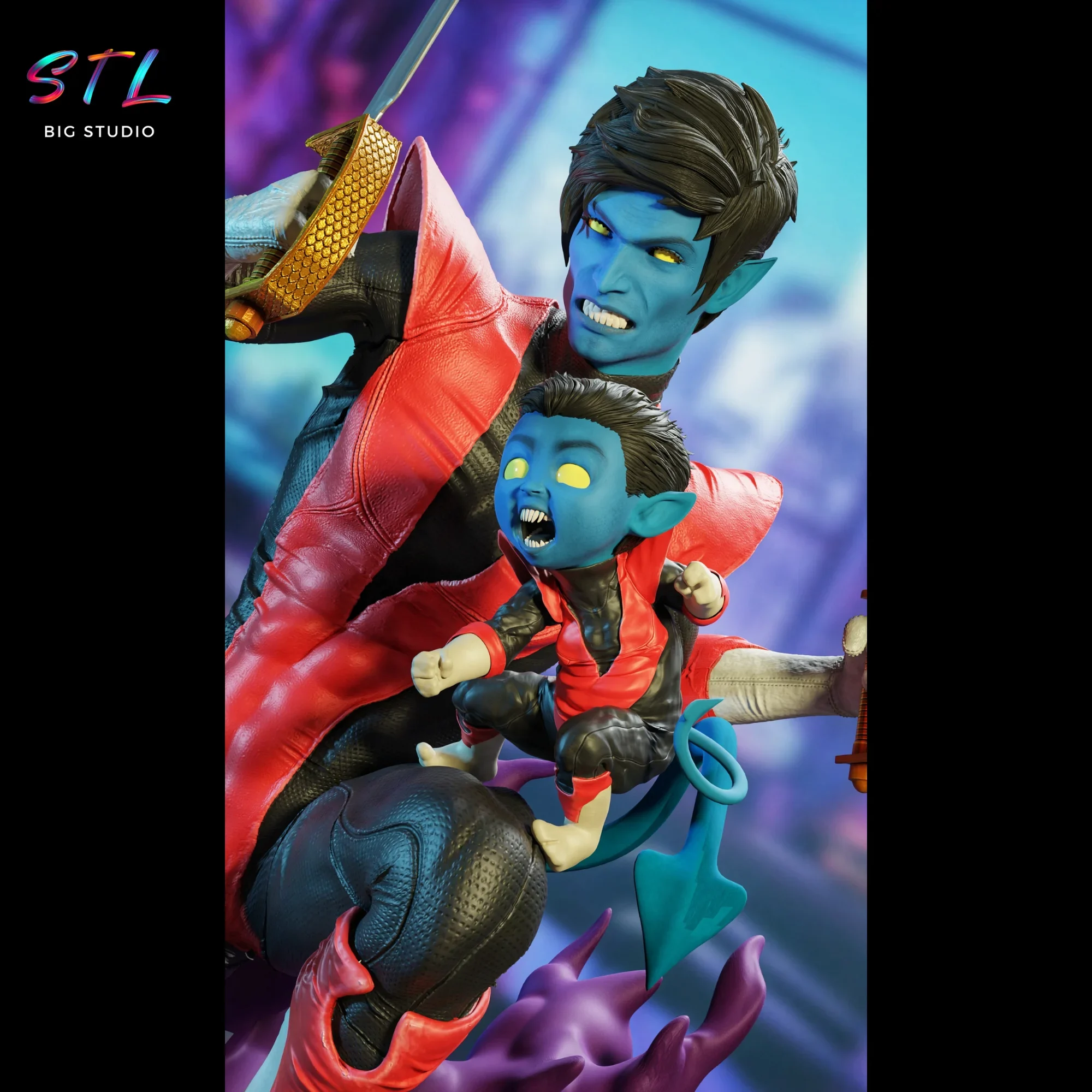x-men stl nightcrawler figura impresion 3d x-men stl nightcrawler figura impresion 3d