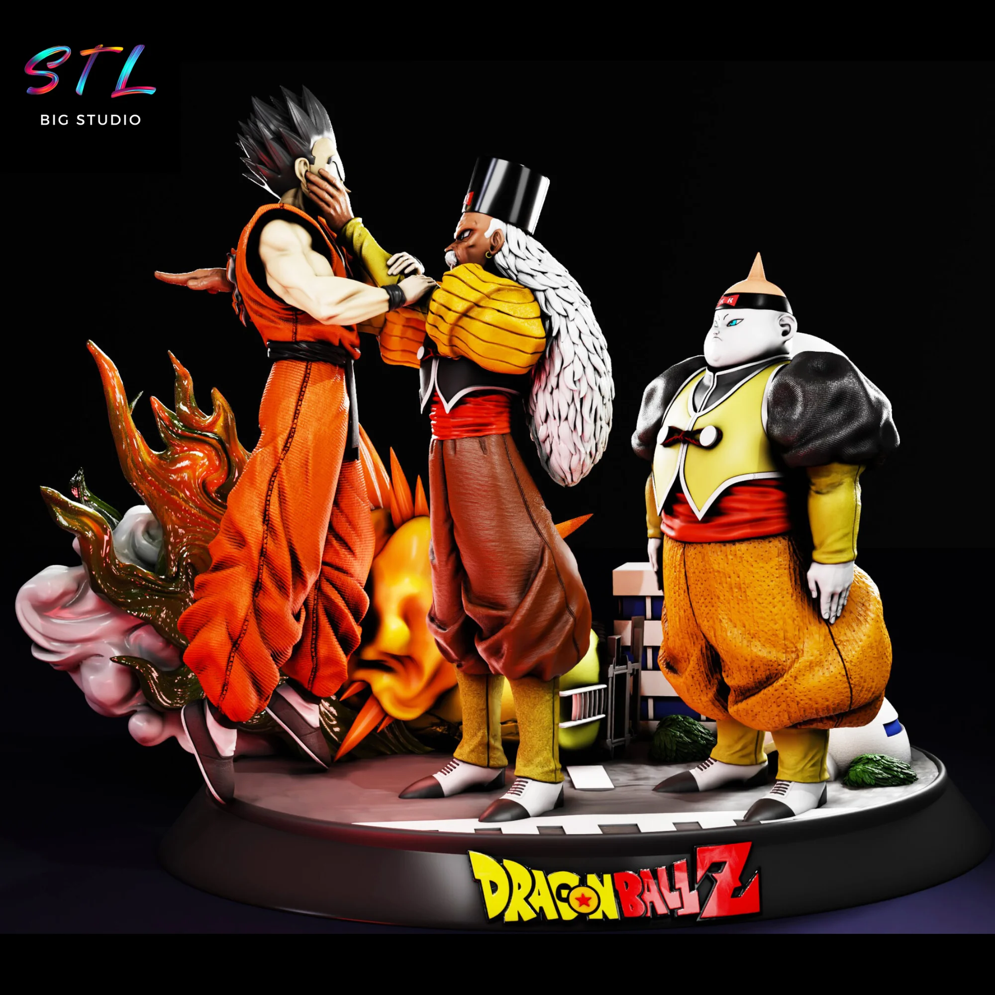 yamcha vs androides stl dragon ball z impresion 3d
