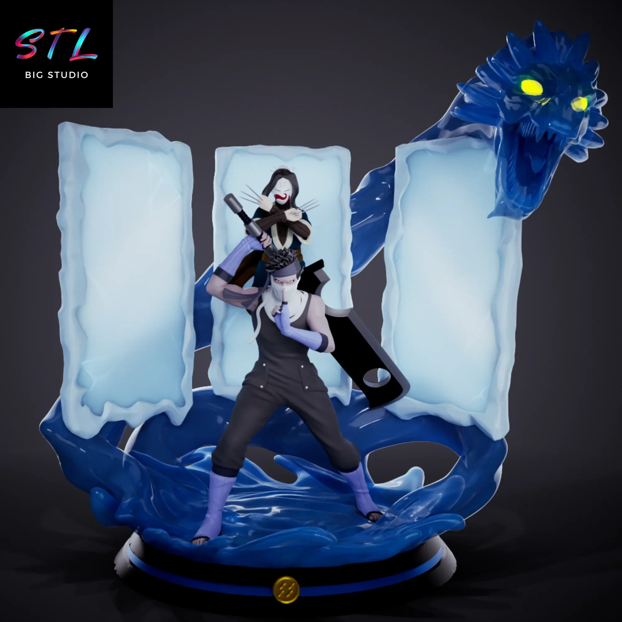 zabuza y haku stl impresion 3d naruto zabuza y haku stl impresion 3d naruto