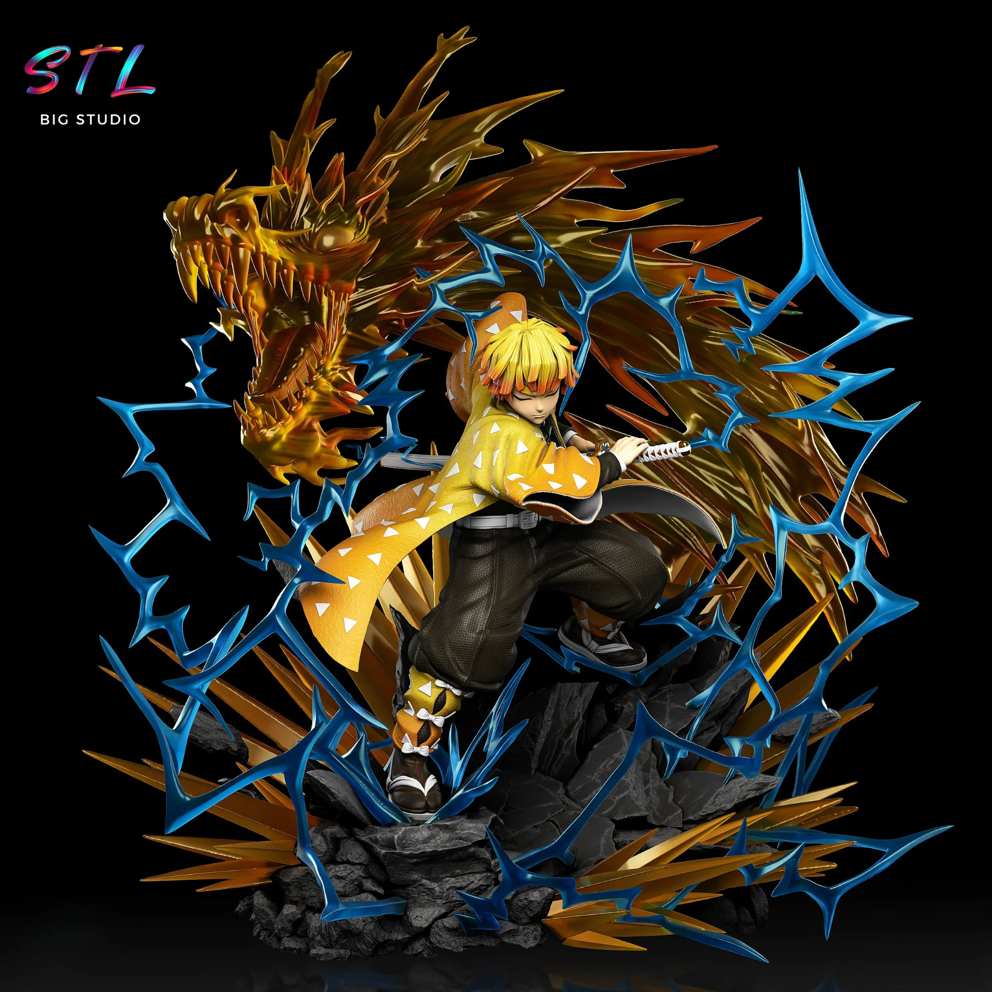 zenitsu stl demon slayer para impresion 3d