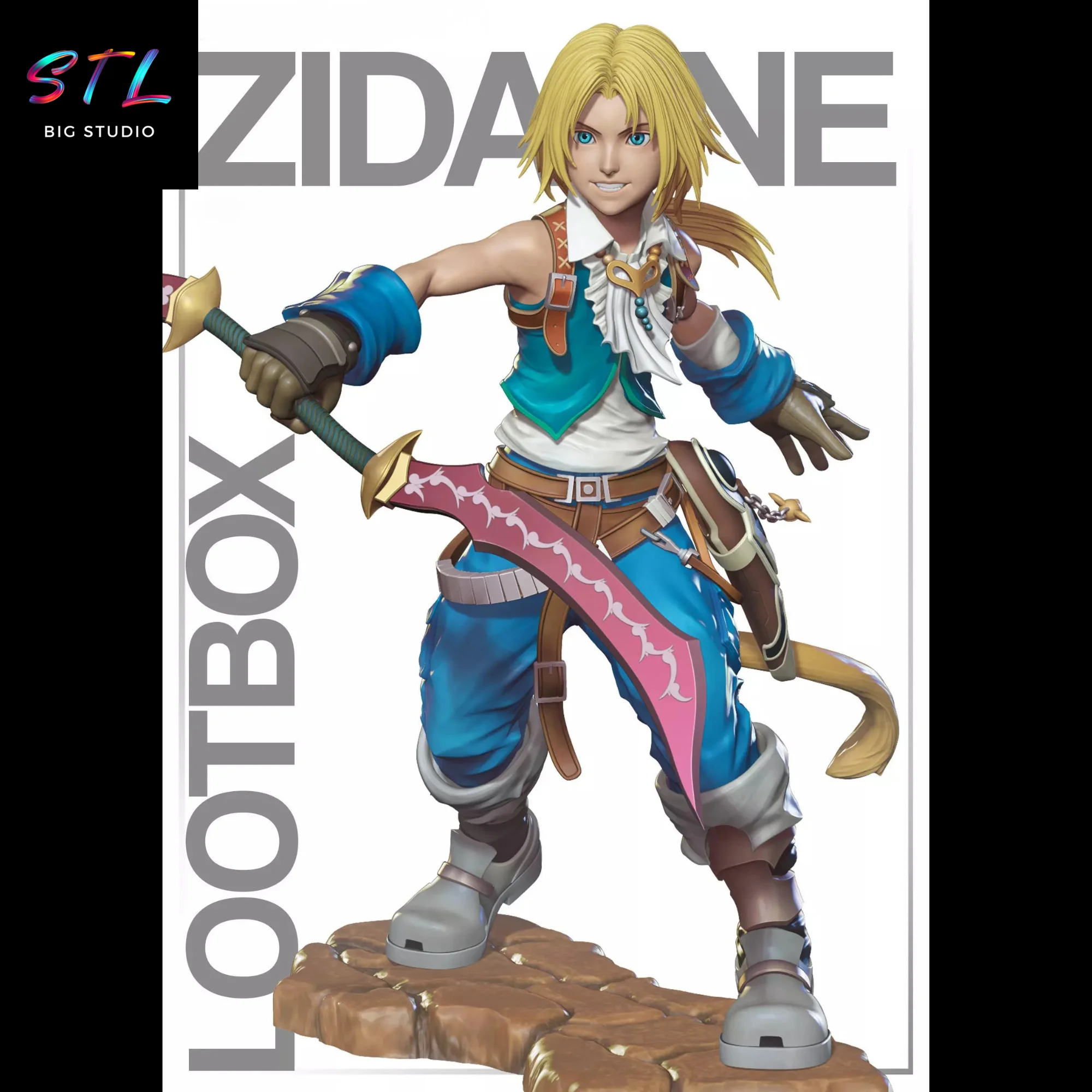 zidane tribal stl final fantasy IX impresion 3d