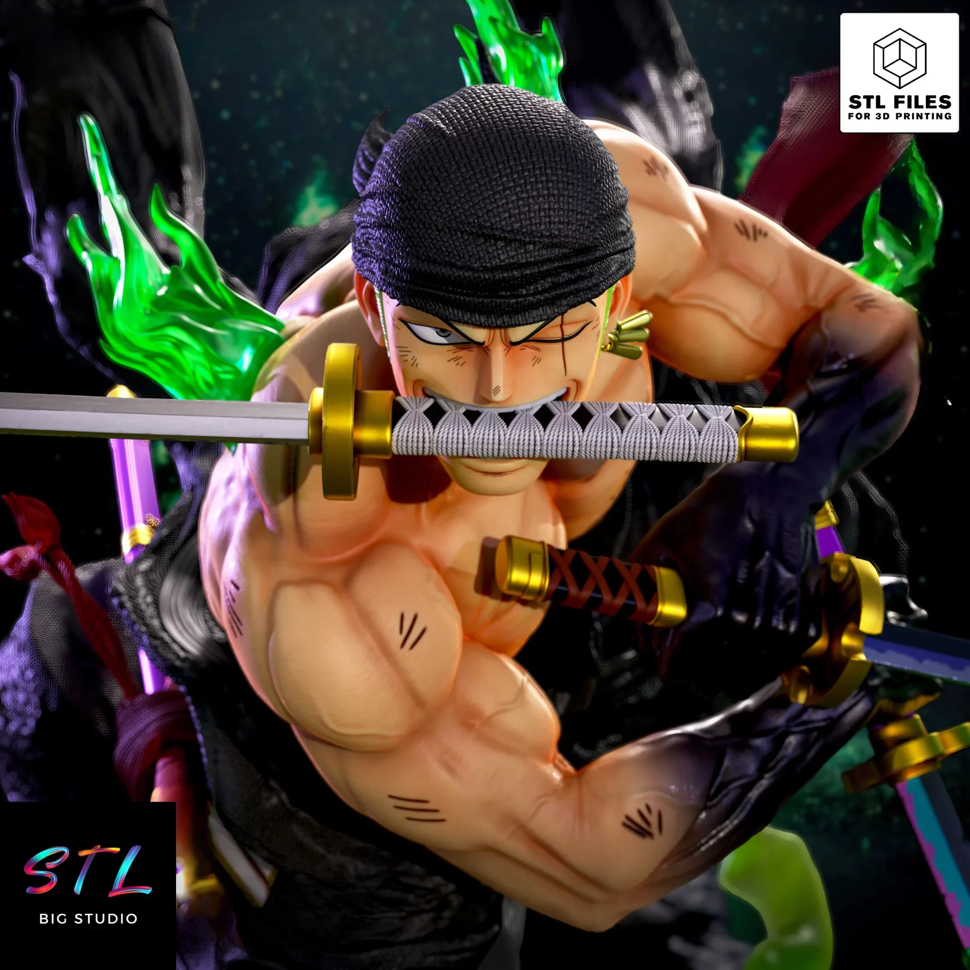 zoro roronoa stl one piece impresion 3d zoro roronoa stl one piece impresion 3d