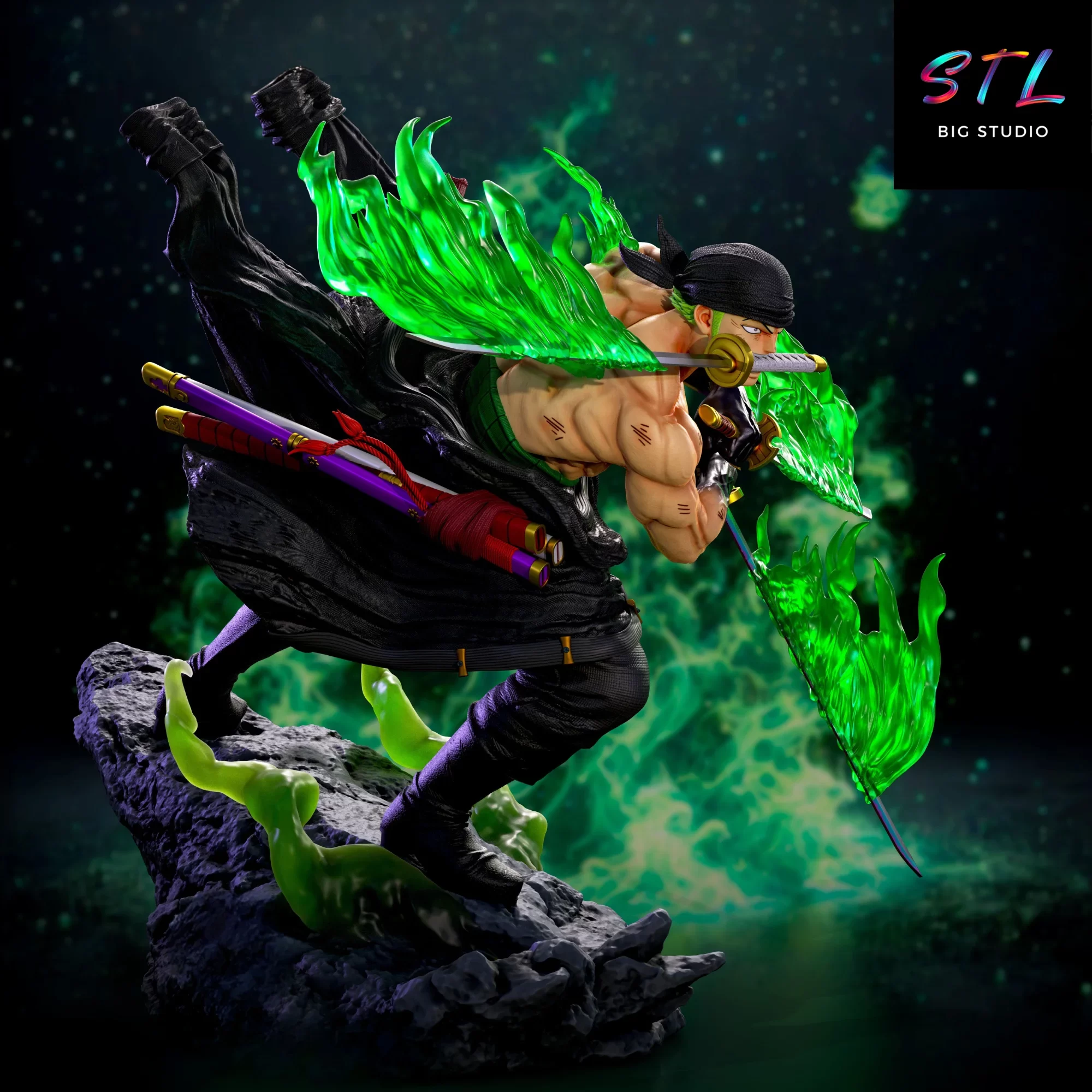 zoro stl diorama one piece impresion 3d zoro stl diorama one piece impresion 3d